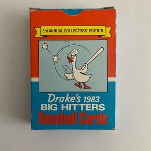 Drakes Big Hitters Baseball Cards - 1983 Complete Set of 33 Cards